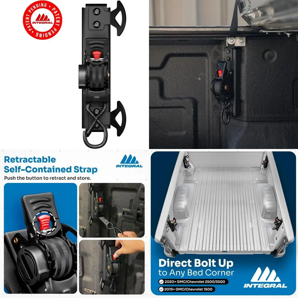 

Ремни — совместимы с Chevrolet Silverado и GMC Sierra — (1500 2019+, 2500/3500 2020+) — две упаковки — выдвижная футболка с креплением на кровать