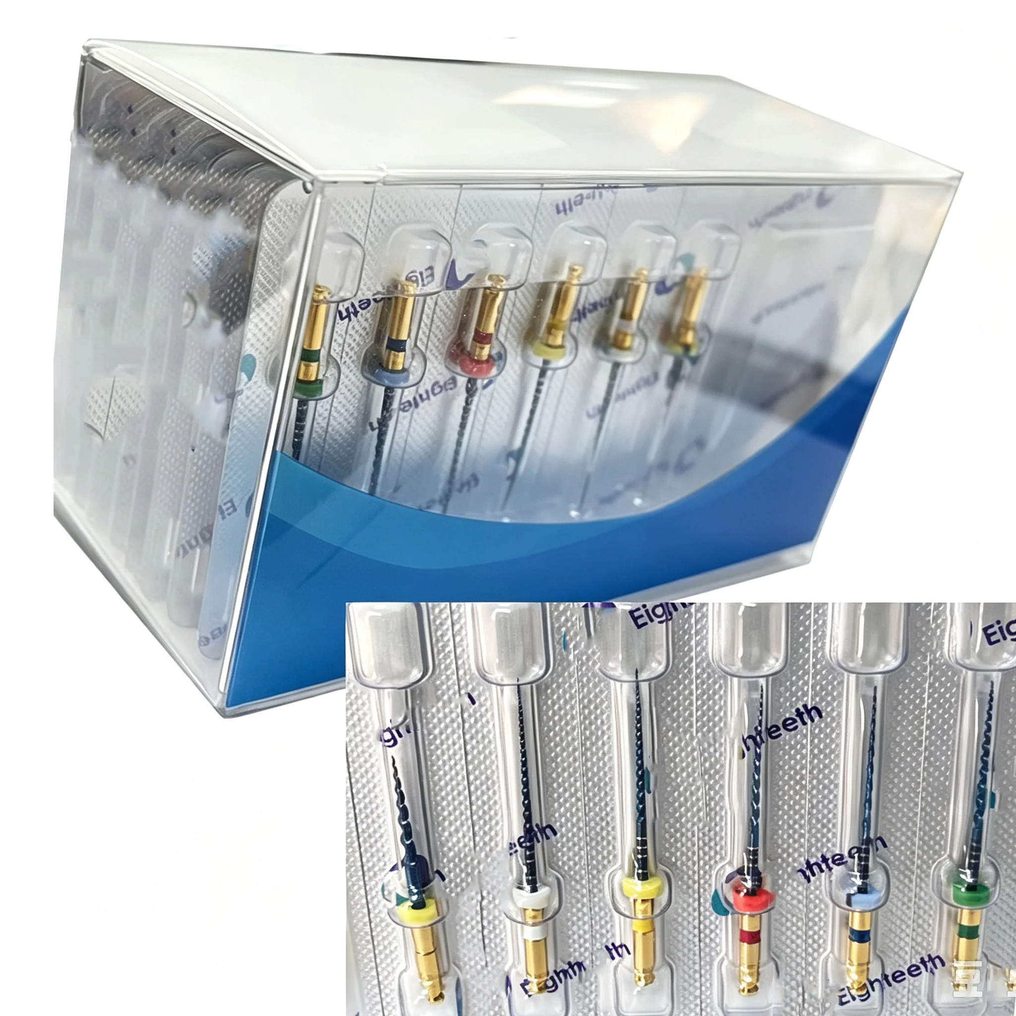 30pcs/5set Dental E-Blue NiTi Rotary Root Canal Files Heat Activated Engine Use Endo Files 25mm Dentistry Treatment Endodontic