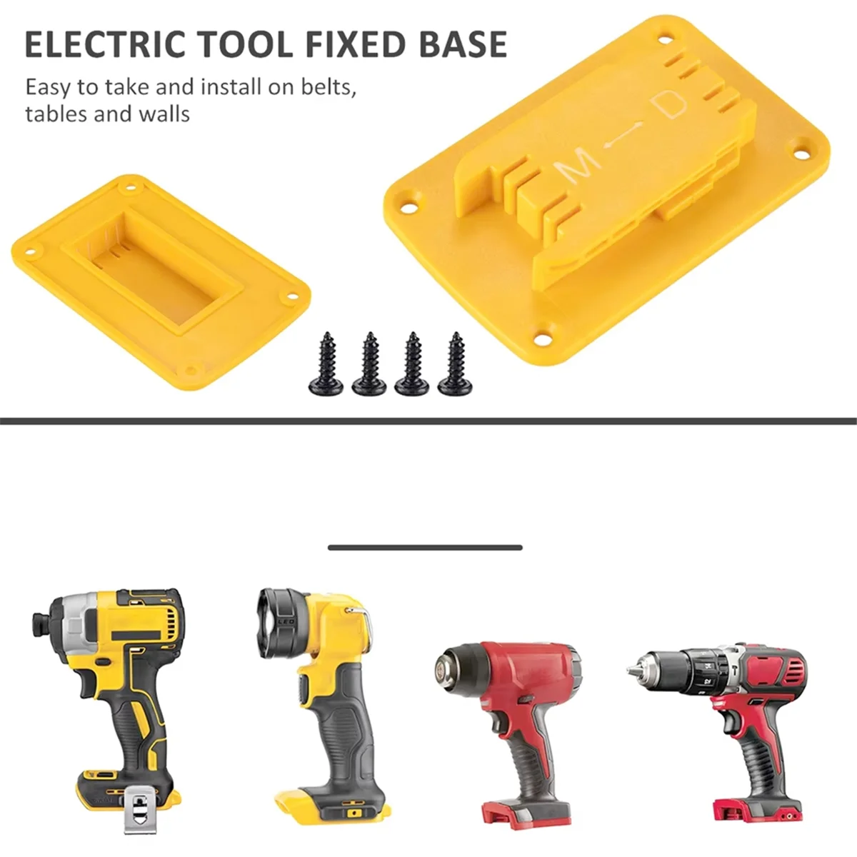ABNJ Supporto per macchina per rack di stoccaggio batteria da 5 pezzi per staffa per attrezzi per montaggio a parete per batteria agli ioni di litio da 14,4 V 18 V