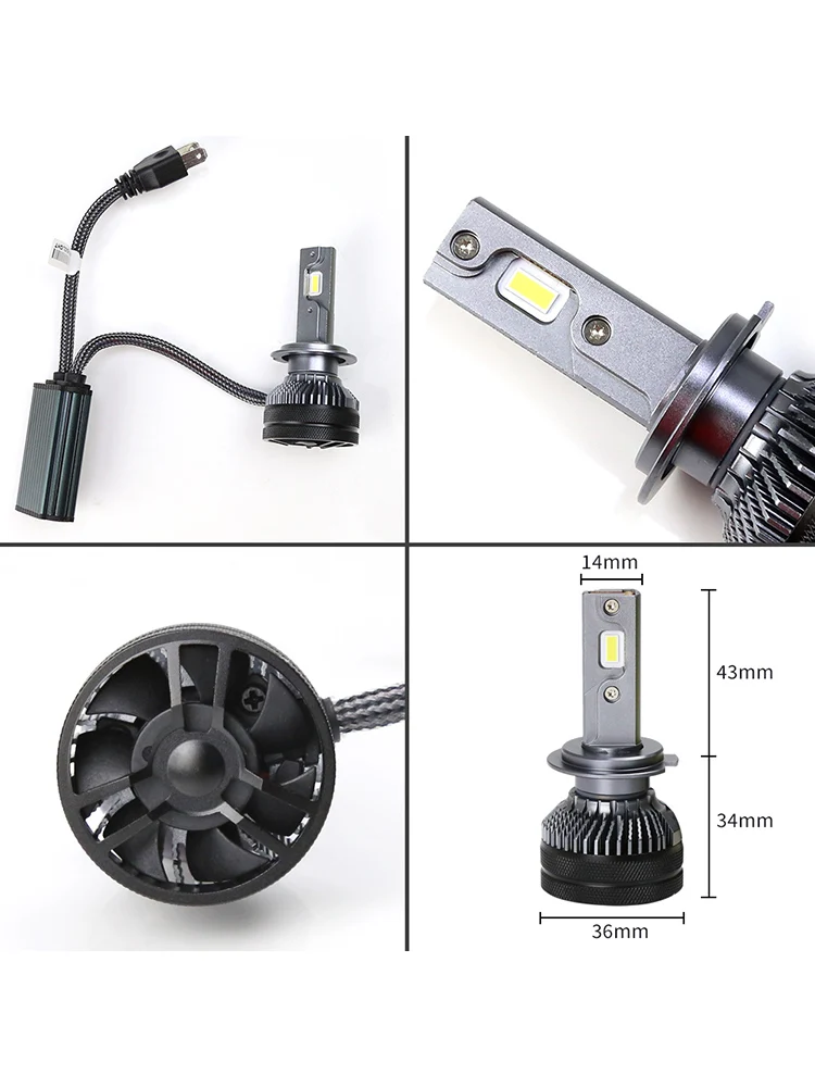 Zdatt Canbus LED Headlights H4 H7 60000LM H1 H8 H9 H11 Auto Bulbs 140W High Power HB3 HB4 Car Lamps 6000K White 9005 9006 9012