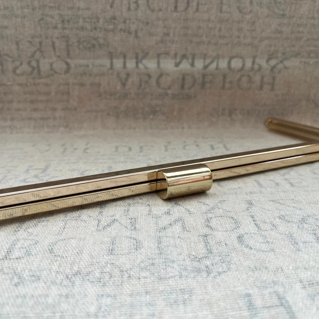 30cm Long Manual DIY Metal Purse Frame Square Handmade Hardware Vintage Rectangle Wallet Frame Handcraft Parts Material Gold