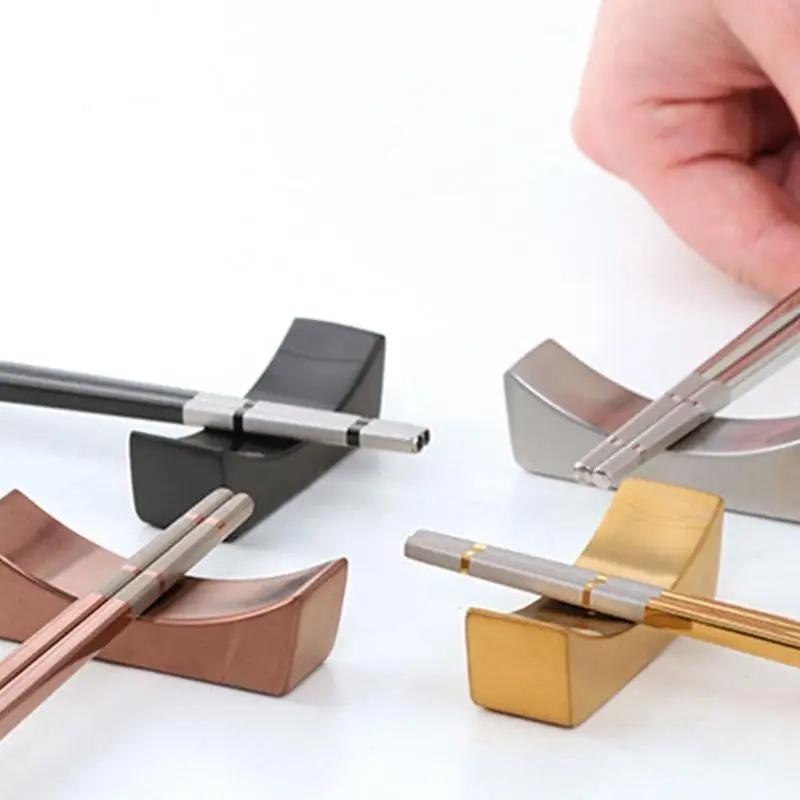 

G6KF Stainless Steel Chopsticks Rest Chinese Japanese Knife Spoon Fork Chopstick Holder Kitchen Tableware Stand