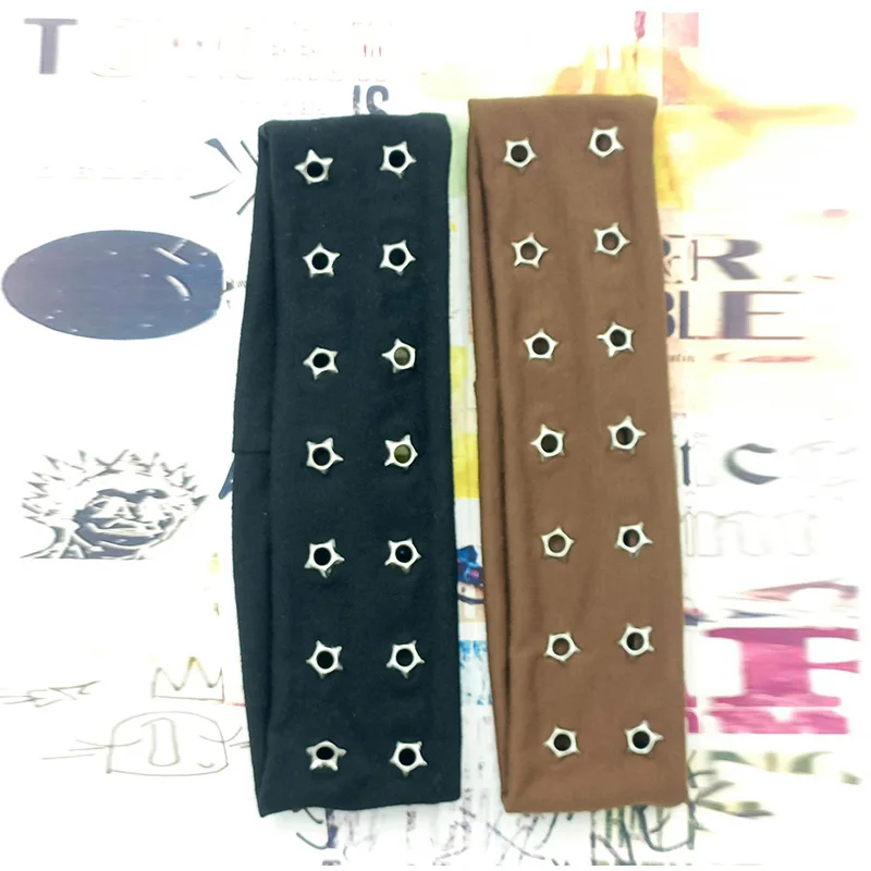 

6 Centimeters Girl Out Eyelets Wide Elastic Metal Headband Stretchy Rock Steampunk For Sports Casual Headbands Hair Accessories