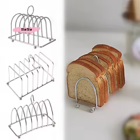 1Pcs Stainless Steel Cooking Rack Versatile Use as Toast Stand Bread Rack Baking Grid Pizza Plate Grill Pot Air Fryer Accessory