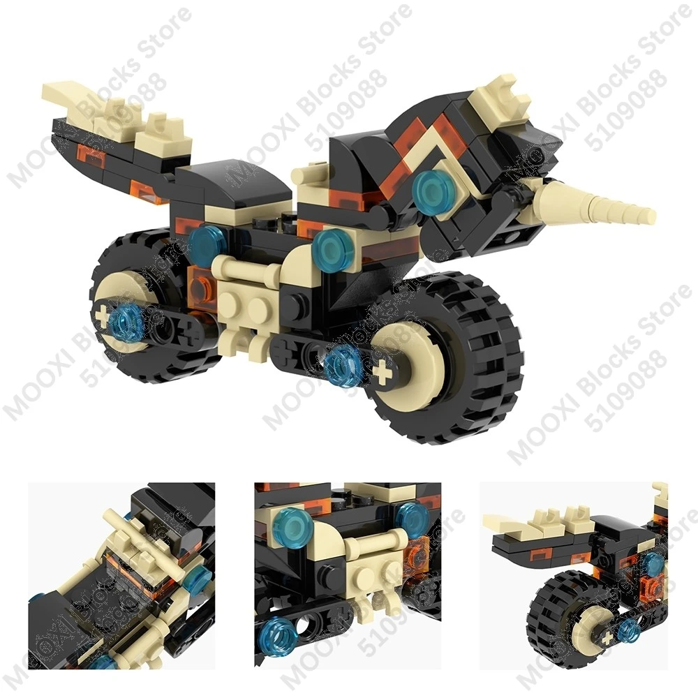 MOOXI لعبة عمل الشكل روبوت Mecha Horizon الوحش دراجة نارية اللبنات مجموعة نموذج MOC الطوب الاطفال لعب هدية عيد ميلاد