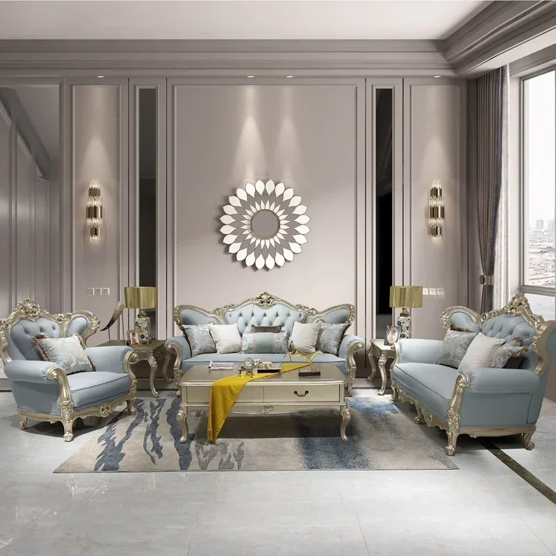 Replica Luxury Living Room Sofa Genuine Leather Solid Wood Living Room Sofa Study Comfortable Apartment Muebles Patio Furniture