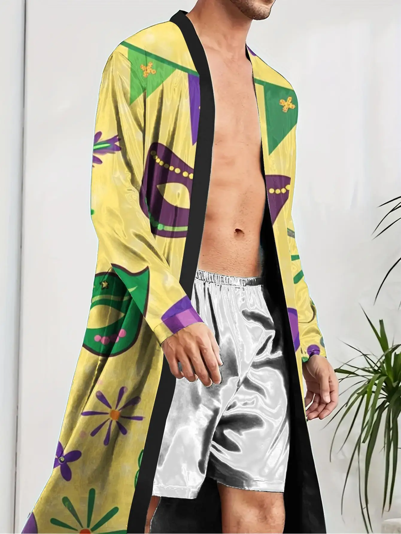 1pcs Men's Robes 2026 Spring/Summer Men's pajamas nightie for men 3D Printed Polyester Graphic Sleepwear robe bath robe