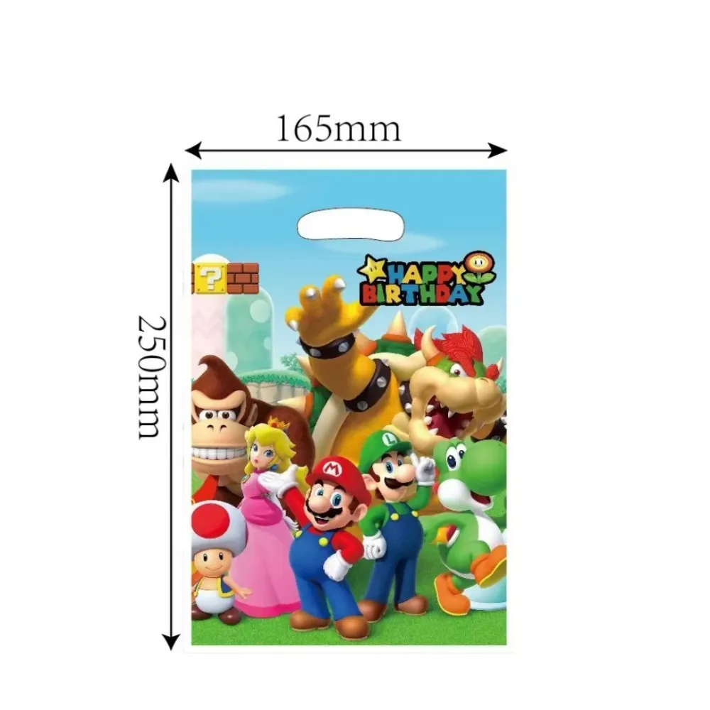 10pcs/lot Mario Theme Kids Boys Favors Happy Birthday Party Gifts Surprise Candy Bags Decorations Loot Bags