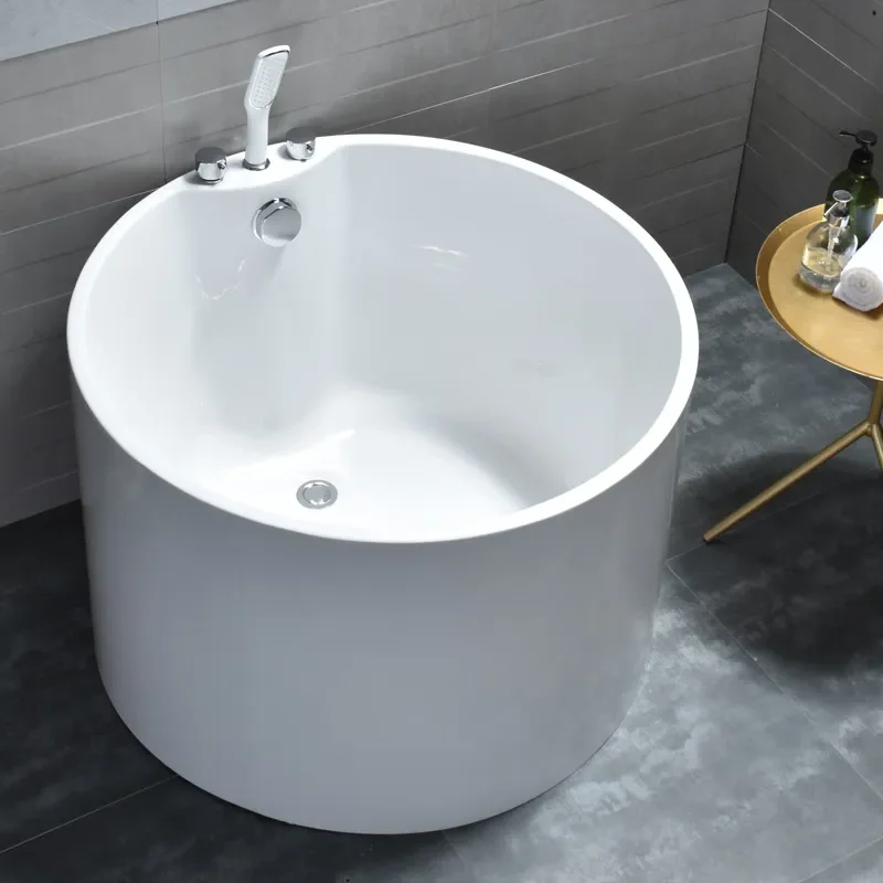 for Japanese Style Small Round Adult Mini Bathtub Corner Bath for Home Use Internet Celebrity Design Compact Space Saving