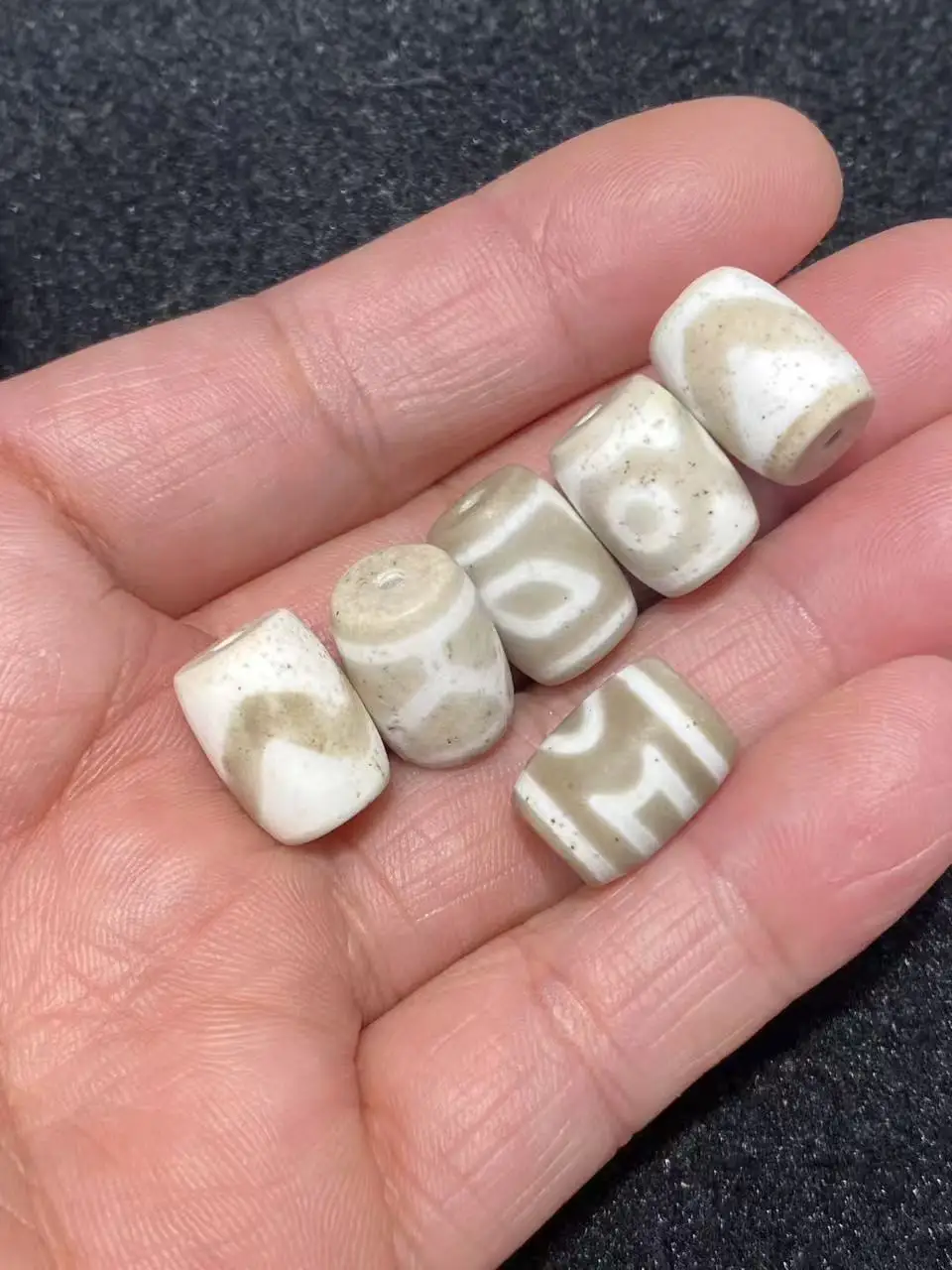100pcs/lot Taiwanese Craft Baihao Barrel Agate Dzi Bead Weathered Patina Tibetan Loose Beads for Bracelet Necklace Making