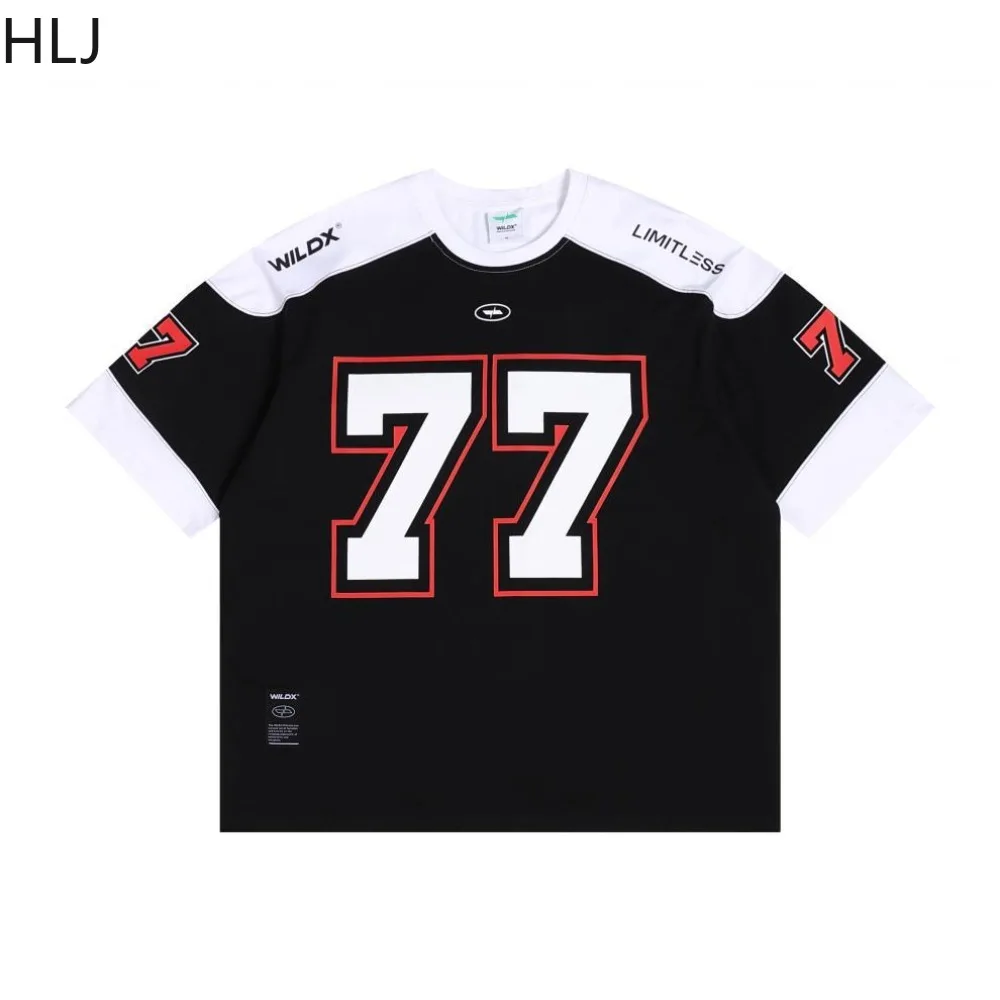 HLJ Black Y2K Fashion Letter Print Two Piece Sets Women O Neck Short Sleeve Loose Top And Leather Mini Skirts Outfits Streetwear