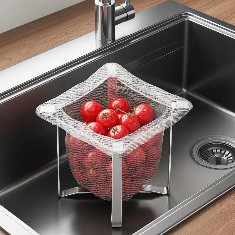 Efficient Kitchen Sink Strainer Made of Stainless Steel with Removable Mesh Basket for Easy Maintenance 1/2pcs