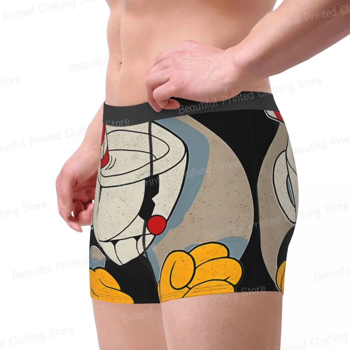 Cuphead Circle Shadow Profile Vintage Men Boxer Briefs Underpants Highly Breathable Top Quality Gift Idea