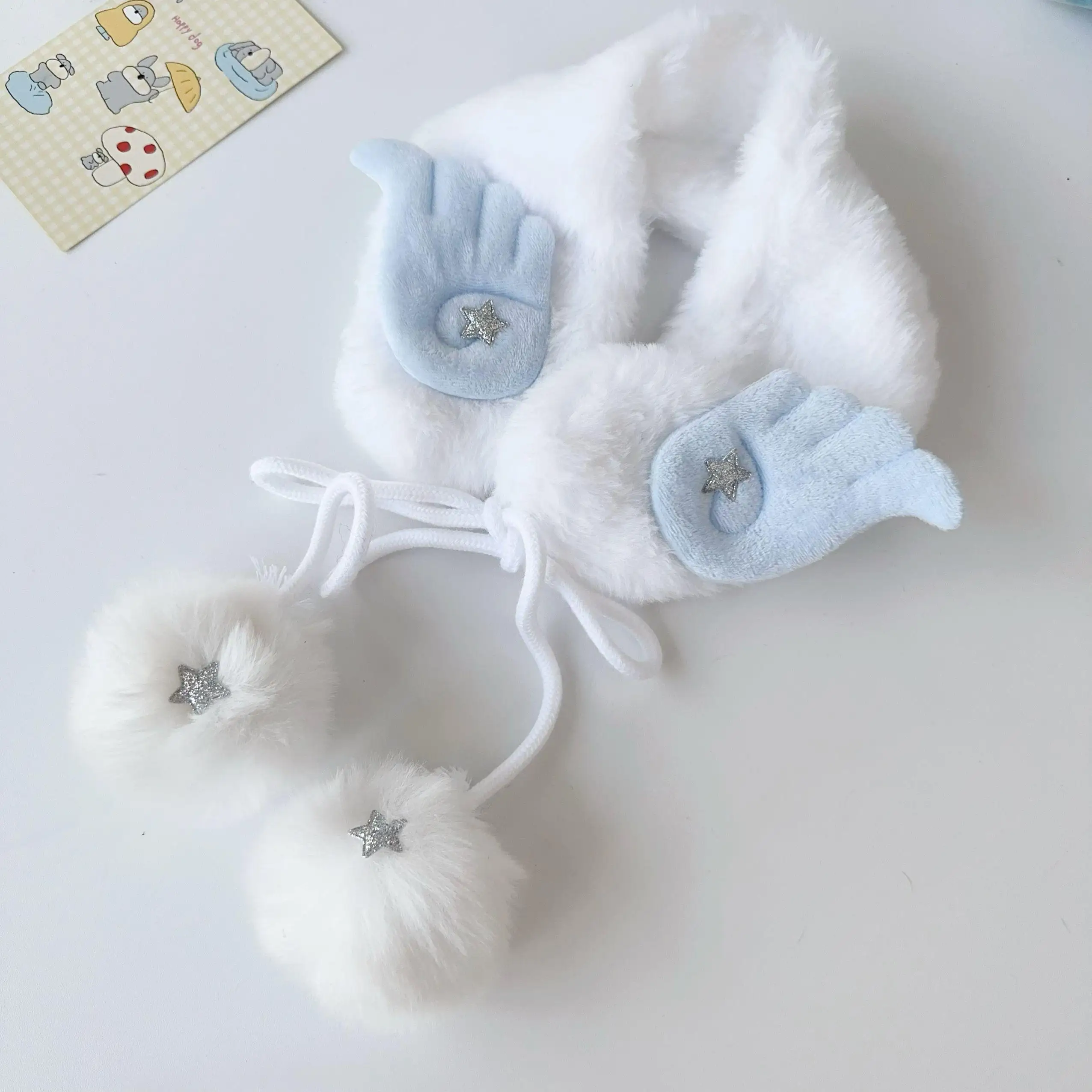 اليابانية أجنحة الملاك أفخم وشاح الكورية Ins نمط ثقافة فرعية Y2K الحلو لطيف وشاح دافئ يندبروف في الهواء الطلق الفراء وشاح