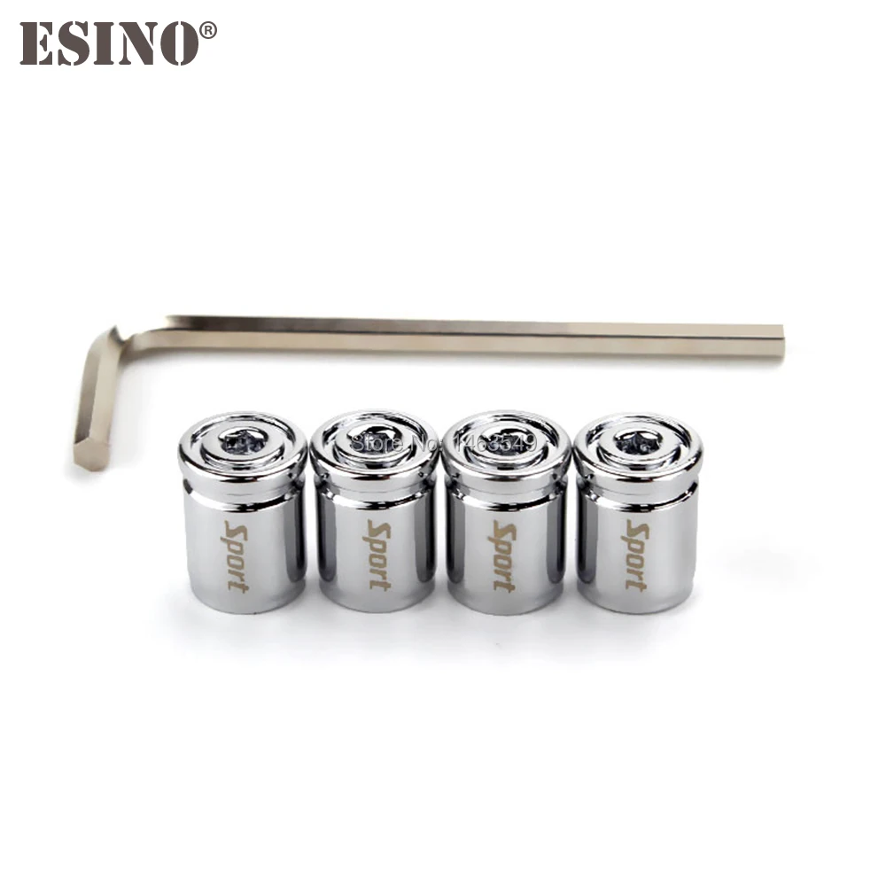 4 x Newest Chrome Silver Car Styling Anti-theft Stainless Wheel Tire Valve Stem Caps Zinc Alloy Wheel Tire Stem Air Valve Caps