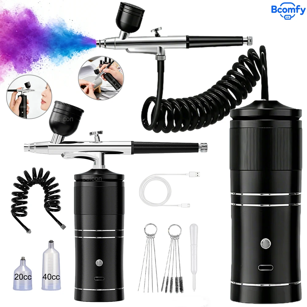 

Аэрограф для ногтей с компрессором, перезаряжаемый беспроводной распылитель для нейл-арта, рисования, рукоделия, декорирования тортов, портативный