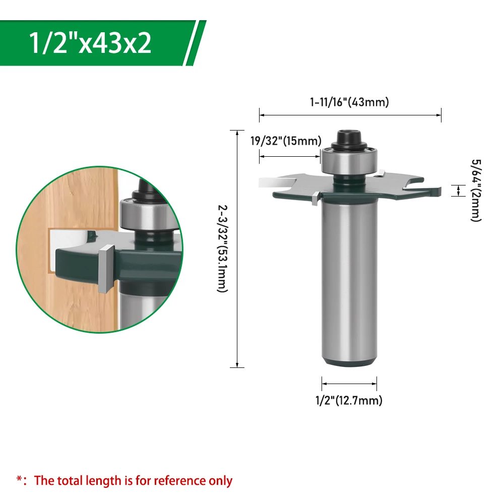 LAVIE 1 Stück 1/2" 12,7mm Schaft T-Profil-Fräser, 4-schneidiger Kugellager-gesteuerter T-Nutenfräser für Holzbearbeitung C13319Z443 – Detail 8