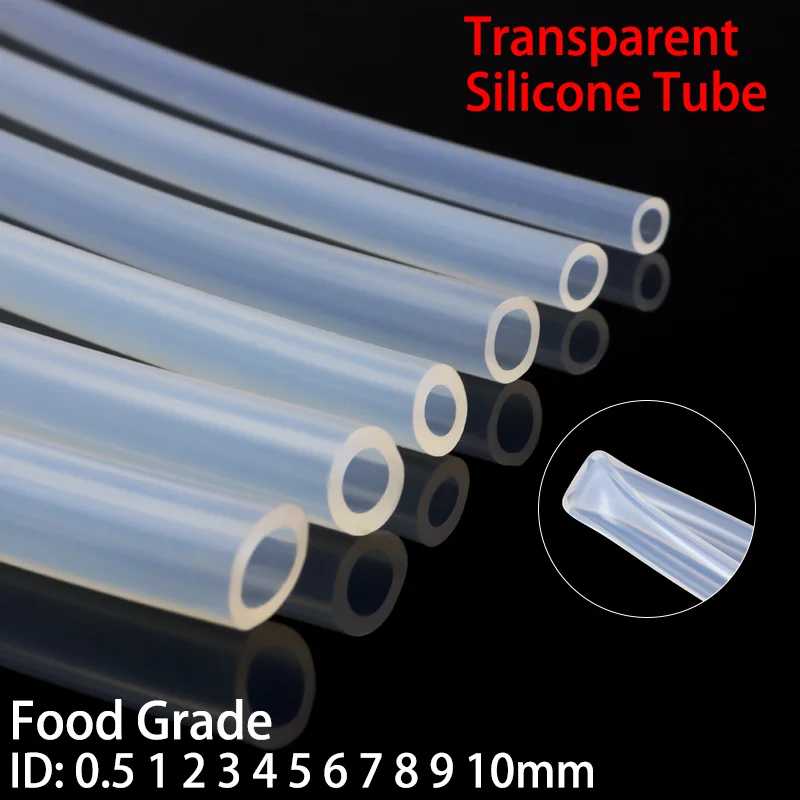 

Food Grade Clear Transparent Silicone Rubber Hose ID 0.51 2 3 4 5 6 7 8 9 10 mm O.D Flexible Nontoxic Silicone Tube 1 Meter