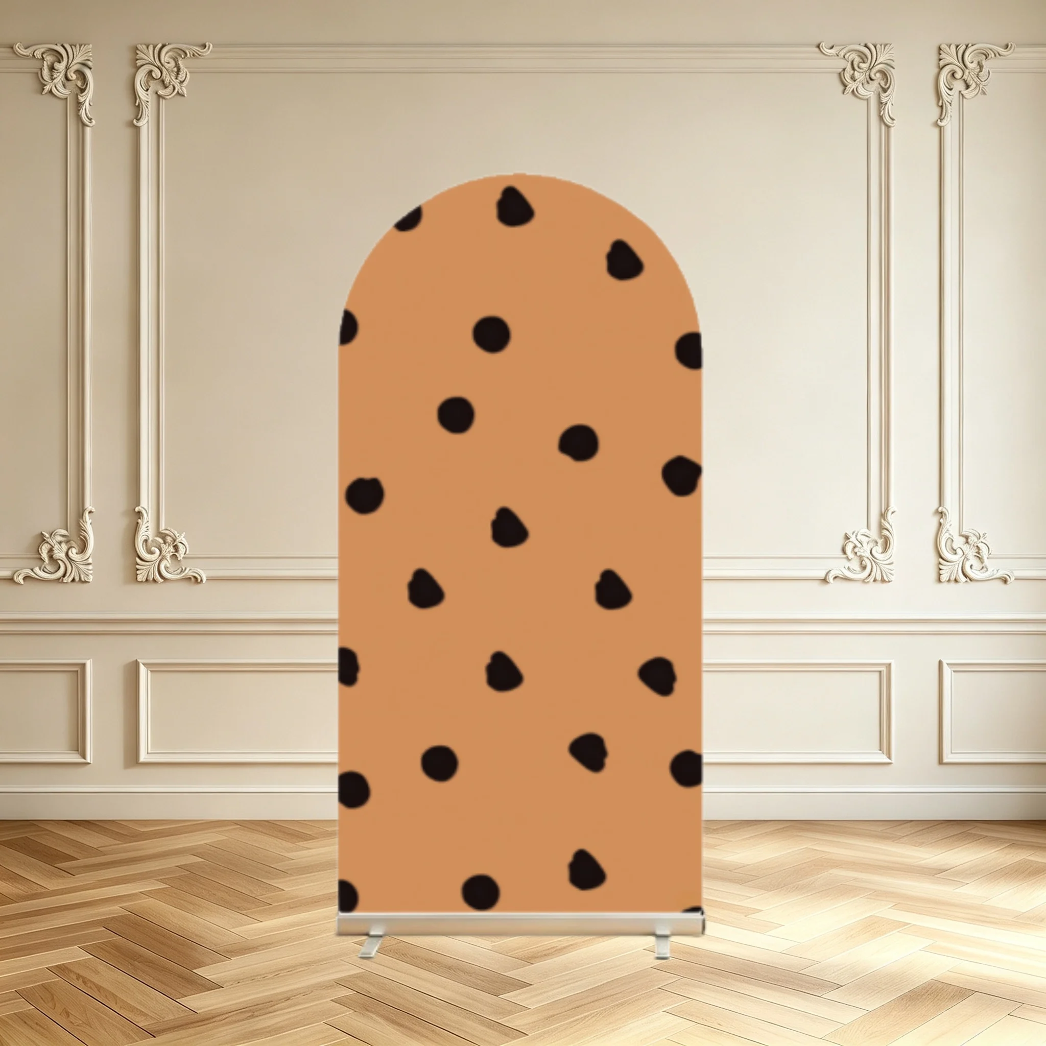 Chocolate Chip Cookie Arch Backdrop Cover Brown Chip Blue Cookie Pattern Birthday Decoration Baby Shower Party Arch Covers