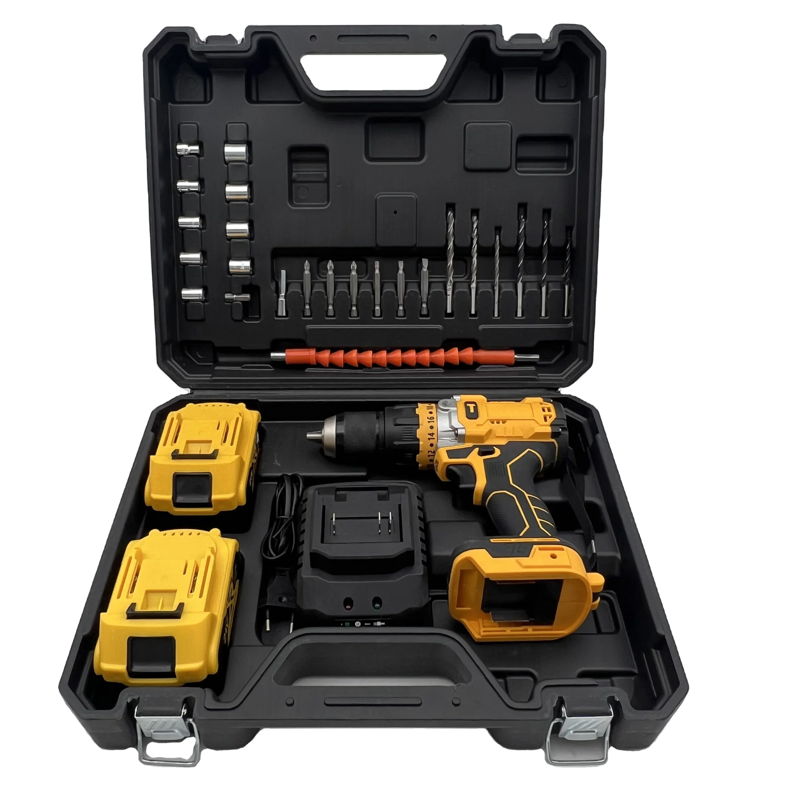 2-Speed Rechargeable Wireless Power Drills Portable Cordless Impact Drill Multifunction Lithium Electric Screwdriver Set