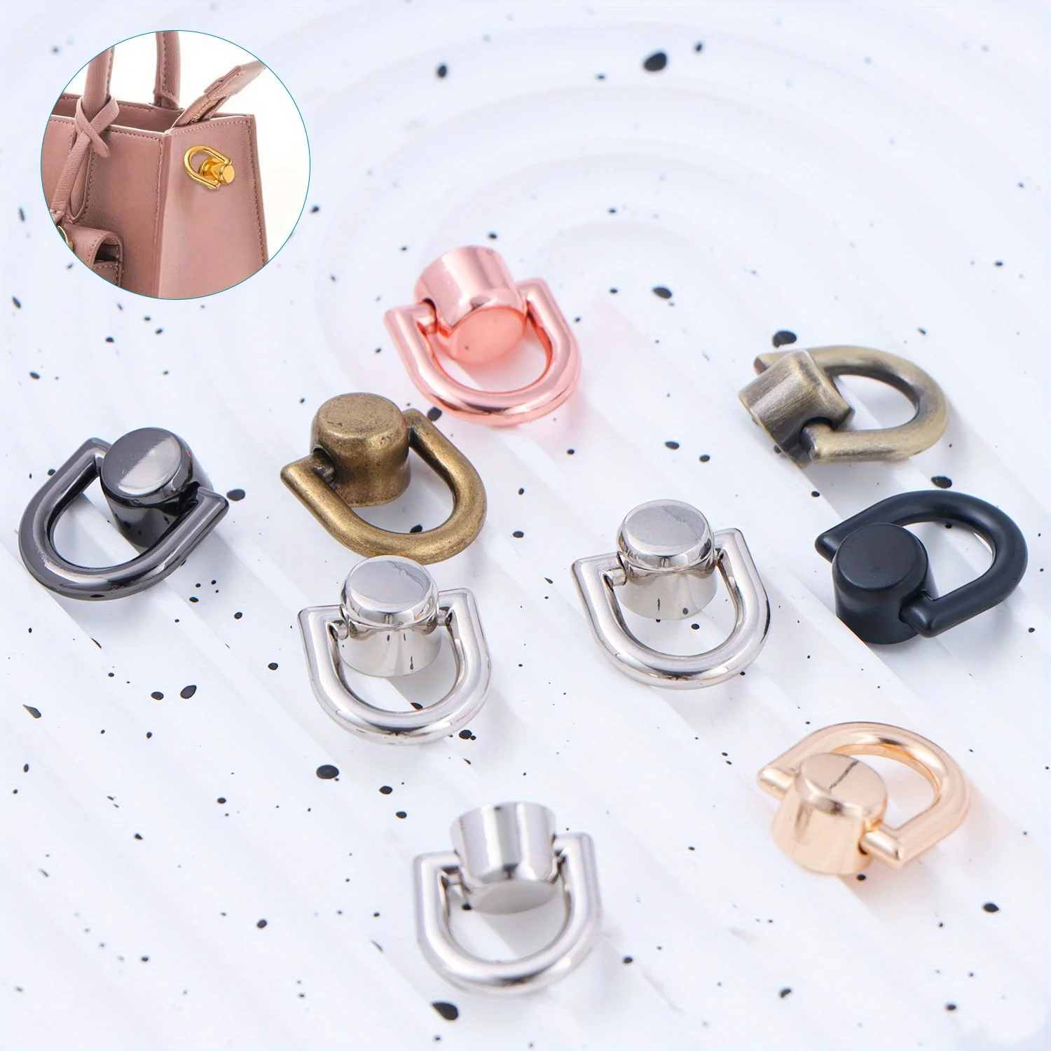 4pcs Metal Bag Rivet Nail Buckle Studs Button Handbag Belt Hanger Leather Craft Luggage Bag Buckle Tong Snap Hardware Accessorie