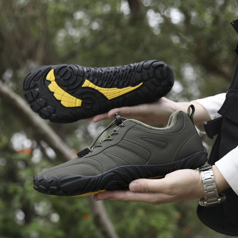 

New Winter Warm Snow Barefoot Casual Shoes Waterproof Non-Slip Women Men Hiking Shoes Outdoor Warm Fur Work Ankle Shoes Big Size
