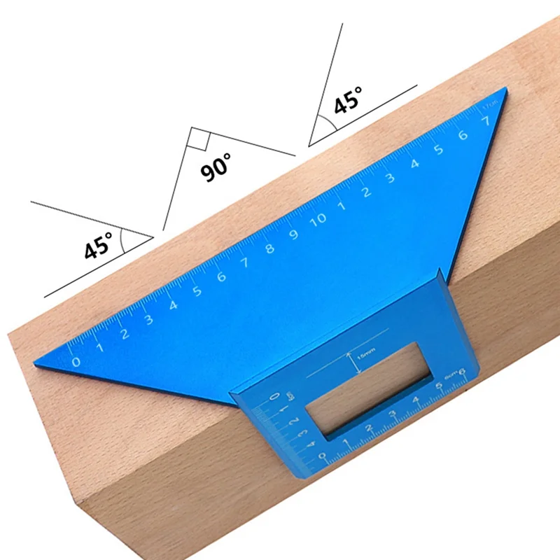 

Classy-1 PCS Woodworking Multifunctional Angle Ruler Aluminum Alloy T-Shaped Marking Planner 45-Degree Right-Angle Guide Ruler