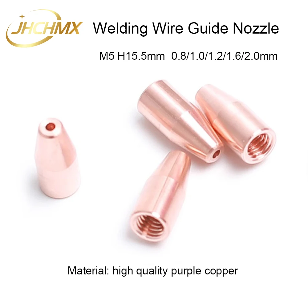 JHCHMX Fiber Laser Hand Welding Wire Guide Nozzle M5 H15.5 0.8/1.0/1.2/1.6/2.0mm for Chaoqiang SUP QILIN Ospri WSX HANWEI Head