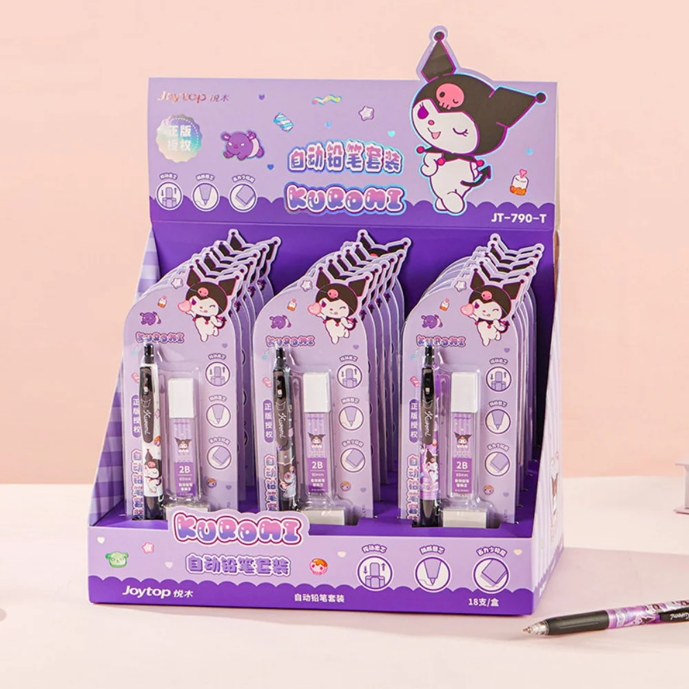 Kawaii Genuine Sanrio Automatic Pencils Set Hello Kitty Kuromi Melody Writing Stationery For Study Office Notes Daily School Use view 6
