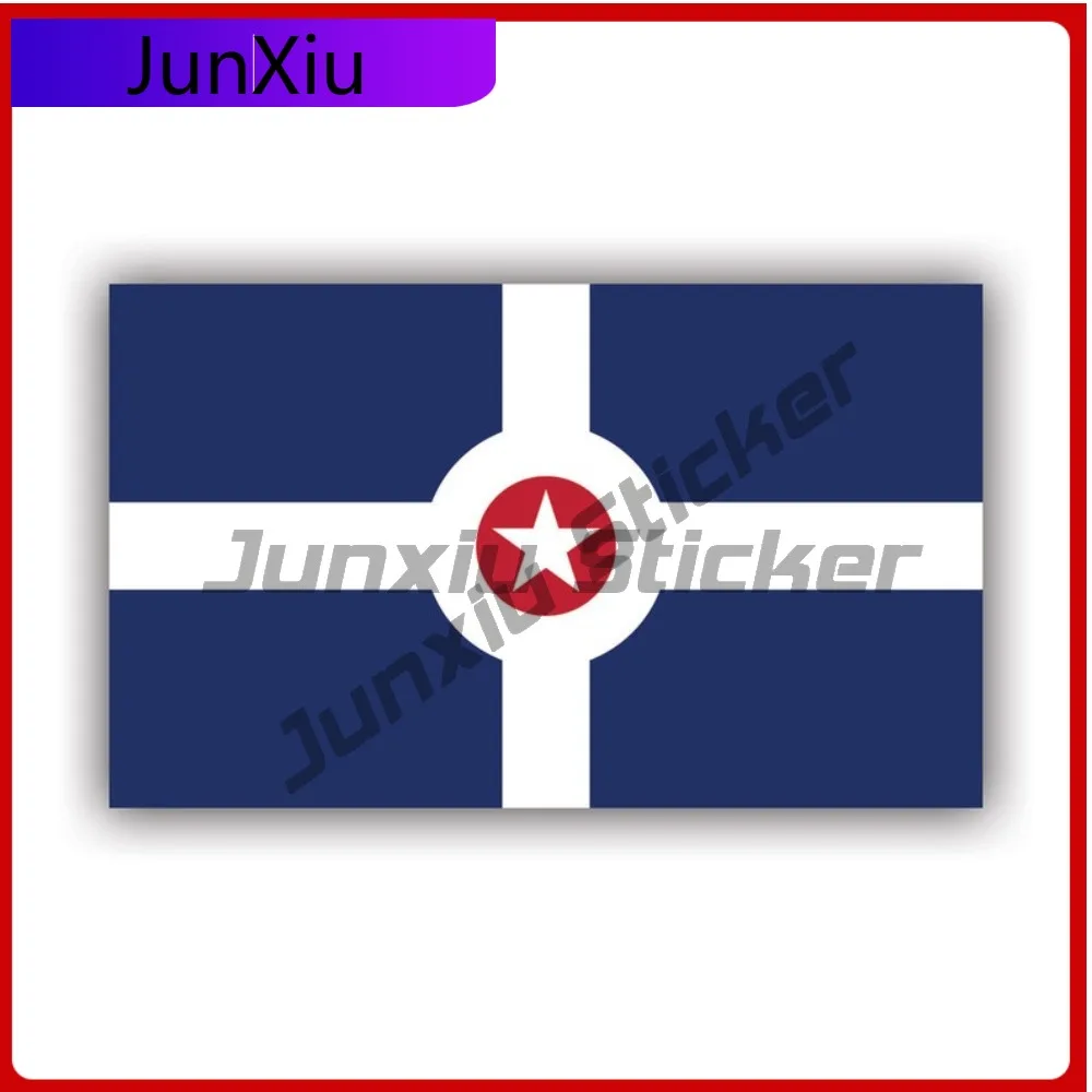 

Anime Indianapolis Flag Sticker Uv Protected Decals White Five Pointed Star In Funny Sticker Outdoor Waterproof For Wall