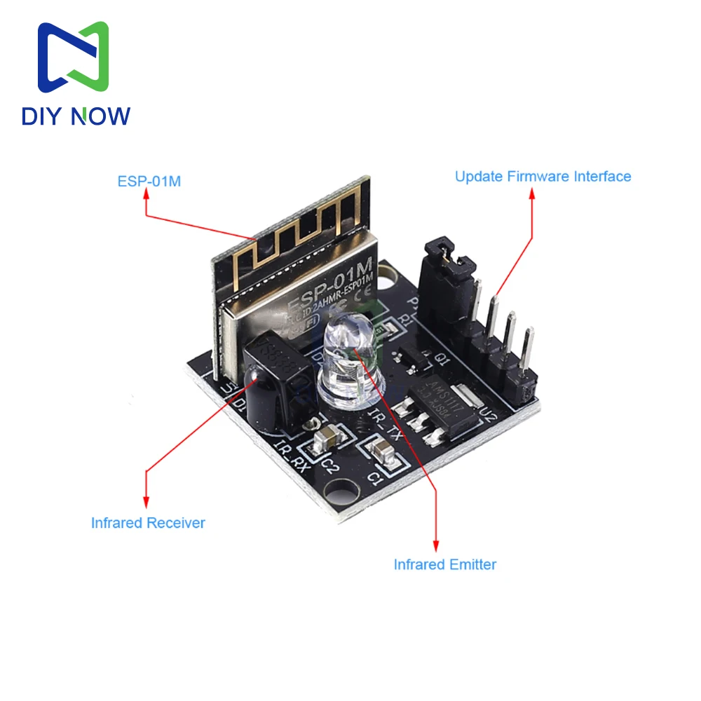 ESP8285 infrared receiver and transmitter WIFI remote control switch module development learning board esp 8285 ESP01M ESP 01M