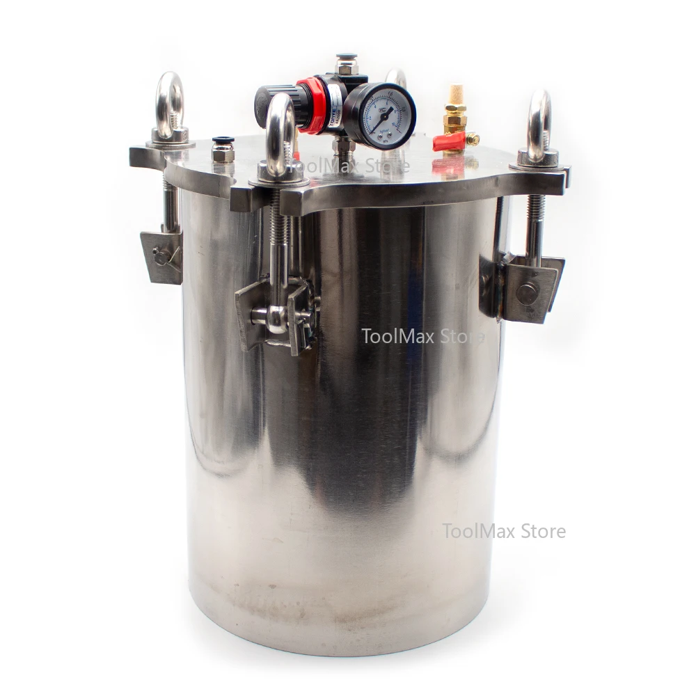 

304 Stainless Steel Dispenser Pressure Tank Storage Tank Fluid Dispensing Bucket With Safety Regulating Valve 1-10L
