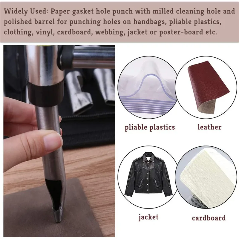 12Pcs Leather Craft Oval Shape Hole Punch Set Leather Hollow Hole Puncher Flat Hole Punch Maker Cutter Chisel Working Tool