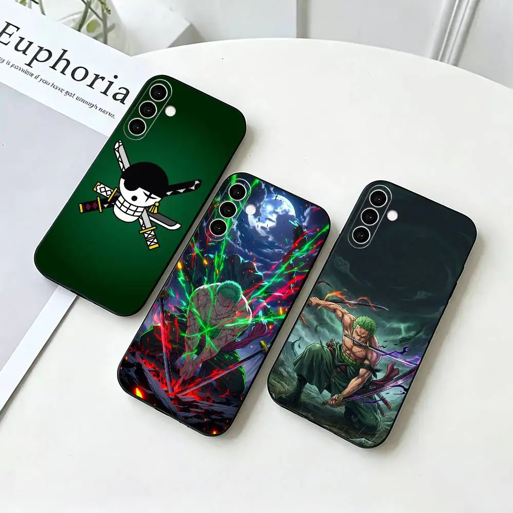 COOL O-one P-Pieces Z-Zoro-ES   Phone Case For Samsung Galaxy A73,A72,A71,A70,A53,A52,A51,Others Soft Black Cover
