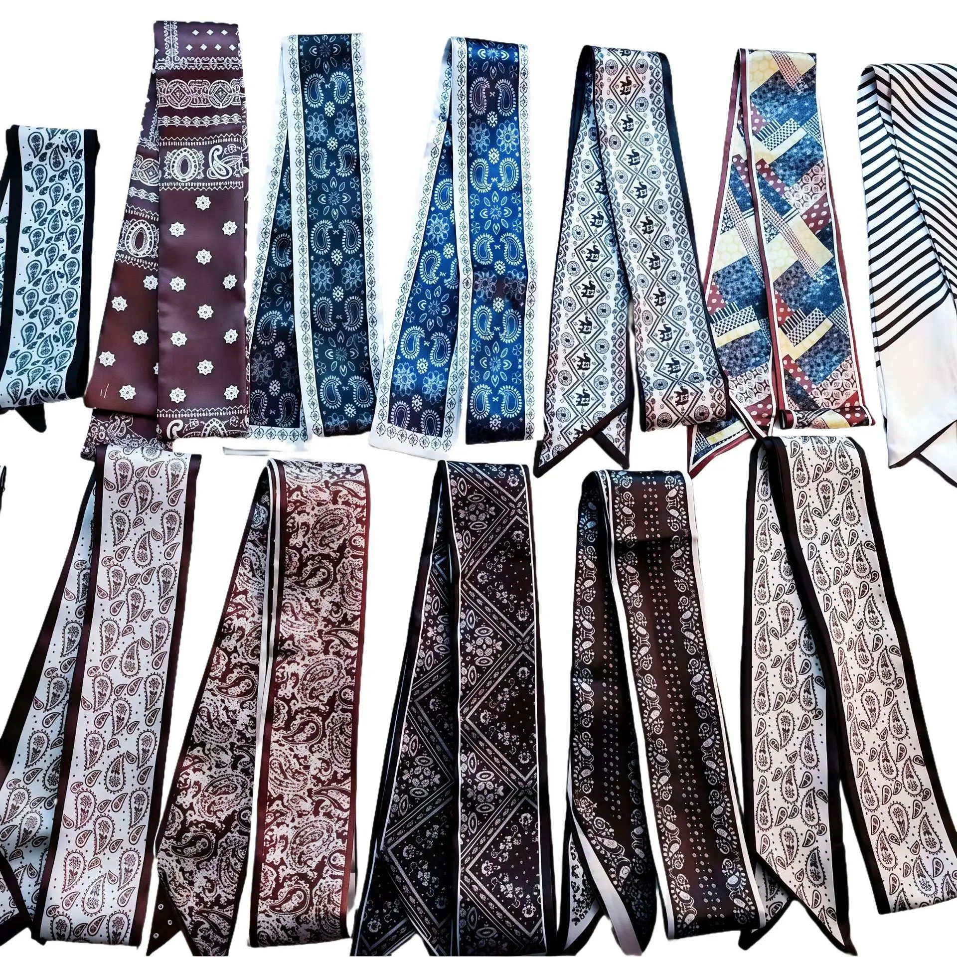 

Premium sense satin style retro double-sided printing temperament streamer versatile literary and artistic fan