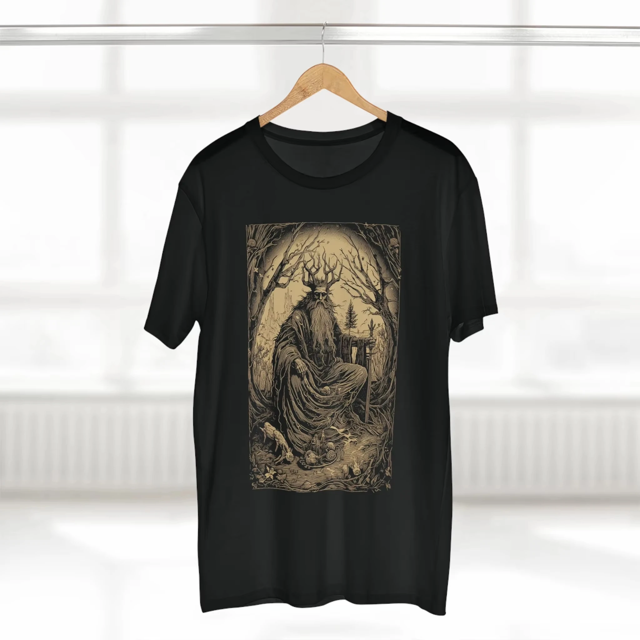 Best Selling Fashion Forest Guardian Tee - Pagan Celtic Satanic Cernunnos Nature  Horned God  Witchy  Wicca Goth Unisex