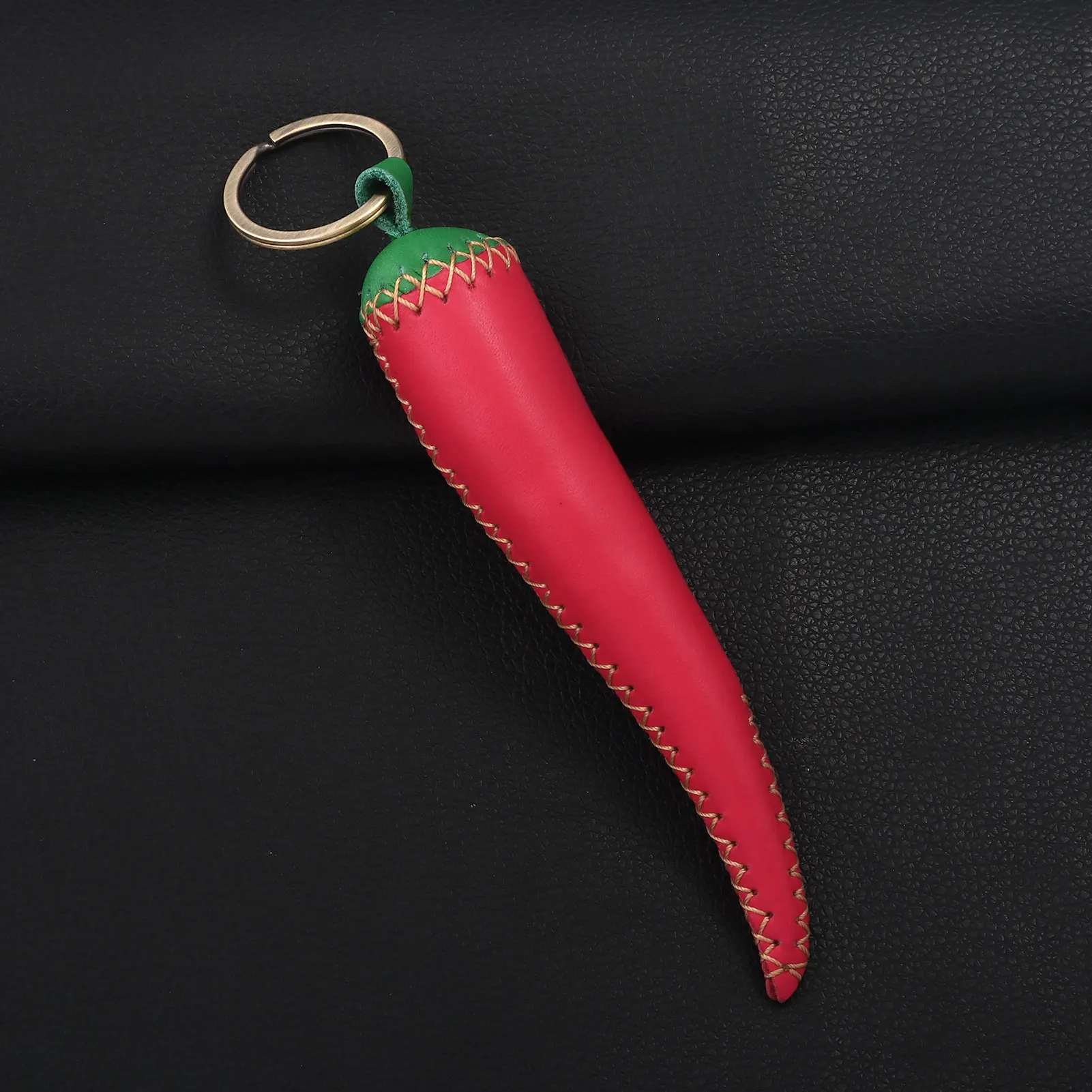 Llavero de Pimiento Rojo para Mujer y Hombre, Accesorio para Bolso y Mochila, Colgante de Fruta Premium con Forma de Pimiento, Joyería, Regalos