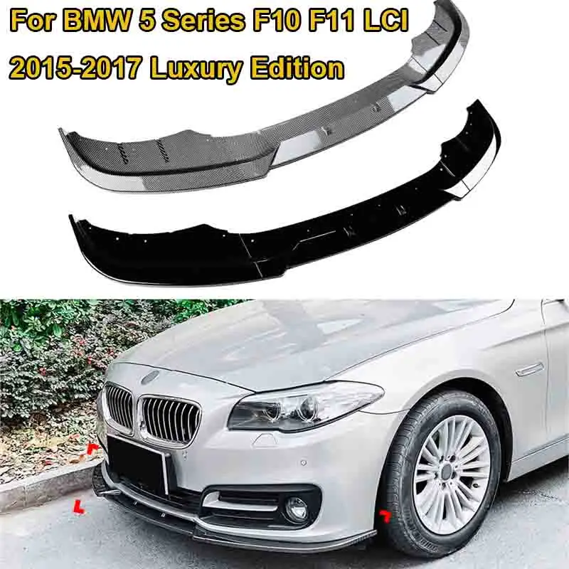 Luxury Edition For BMW 5 Series F10 F11 LCI 2015-2017 Front Bumper Chin Lip Body Kit Spoiler Splitter Bumper Canard Lip Splitter