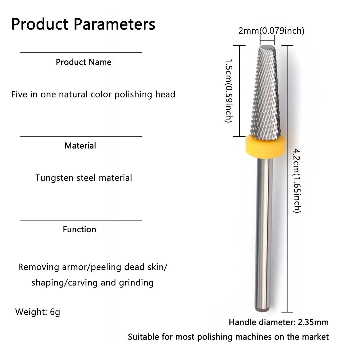 5 in 1 Tungsten Steel Nail Drill Bits Milling Cutters For Manicure Remove Polish Gel Electric Nail File Machine Accessories Tool