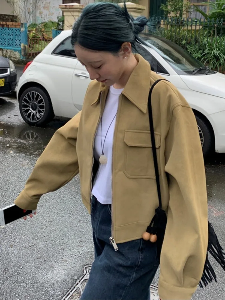 

Casual Baseball Workwear ort Jaet Collar Flip Outerwear Spring Autumn Winter Commute Sle Zipper Sve Regular Length