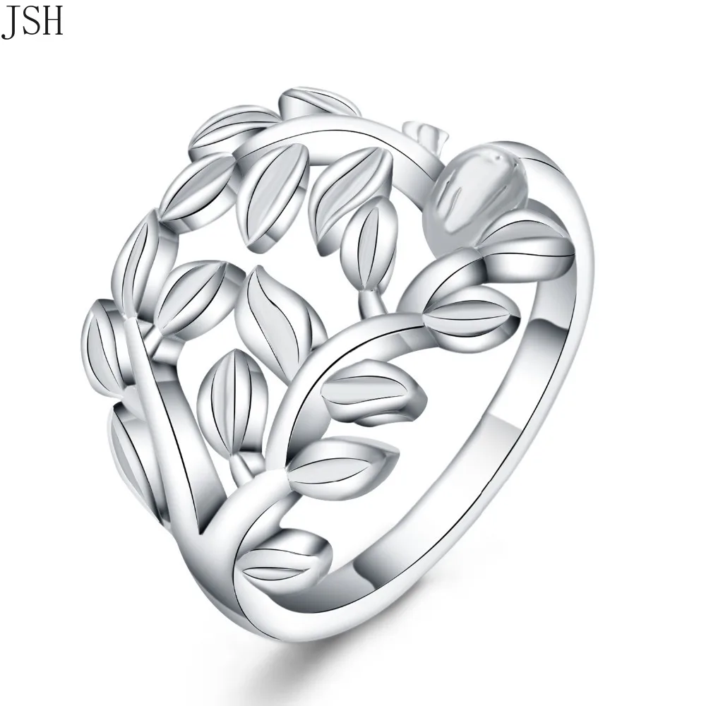 

Wholesale Beautiful Flower Ring Leaf Hot Cute Noble Pretty Fashion Wedding Party 925 Sterling Silver Women Men Ring Jewelry