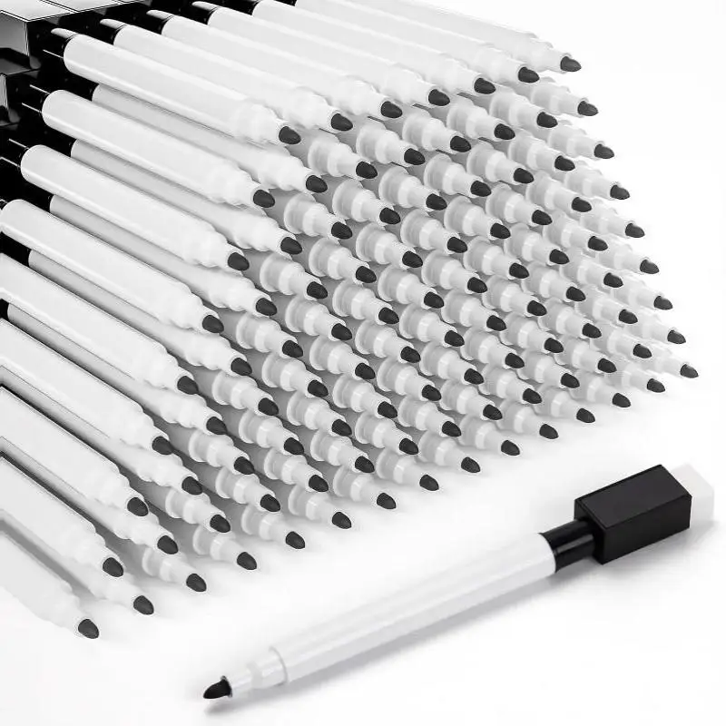 Dry Erase Markers with Eraser Cap 5/10PCS Portable Lightweight White Board Pens for Students Classroom Note Taking Use