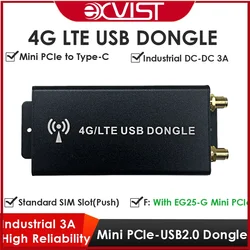 4G LTE Dongle with SIM Card Slot LTE FDD EG25-G Global Version Mini PCIe to USB Type-C Adapter for Industrial Use