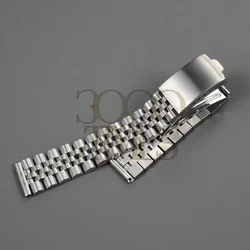 Flat end 18mm 19mm 20mm Gold Silver 2 tone gold jubilee with folding buckle stainless steel watch strap fit for rlx skx watch