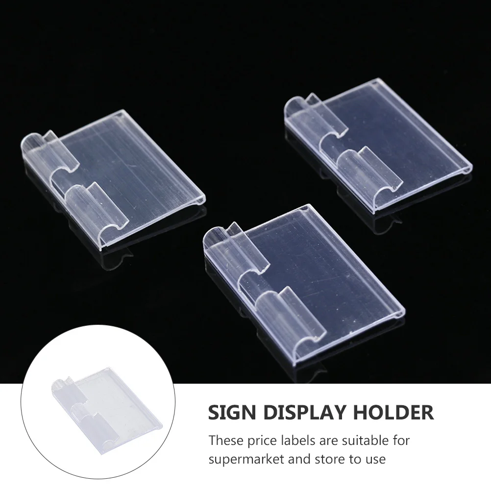 50 Pcs Label Sign Holder Stand Shelf Tags Price Stands Monitor Card Display Goods Labels Bracket Accessories