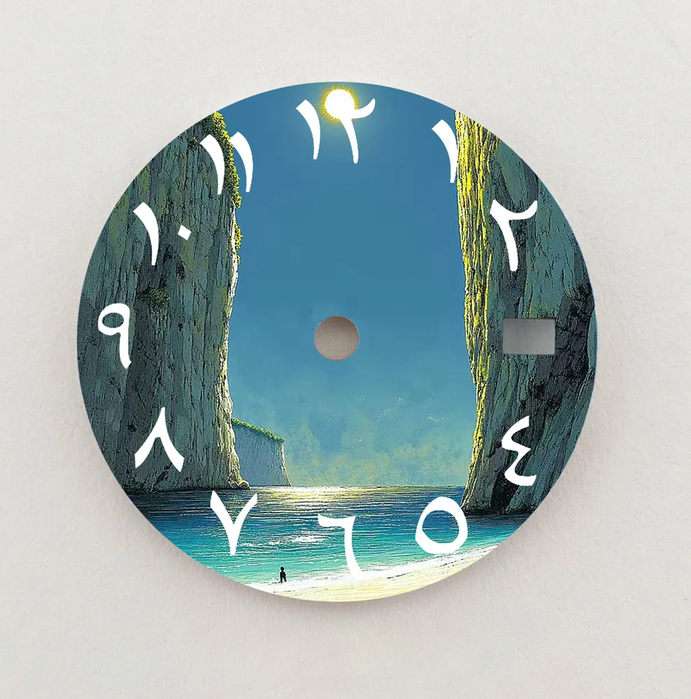 NH35 Quadrante Paesaggio Naturale Quadrante 28.5mm Numeri Arabi Quadrante NH36 Quadrante Fit NH35/6 Movimento Orologio Parti di Ricambio LOGO Personalizzato