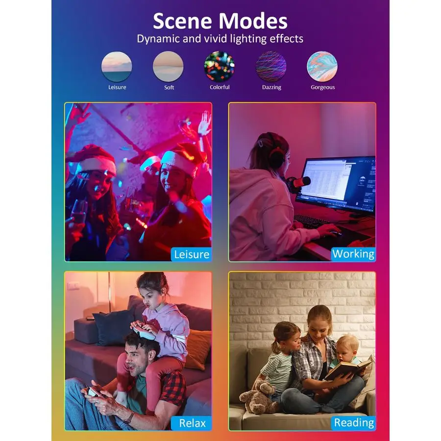 Éclairage encastré intelligent 6 pouces RGB Downlight peut allumer 13W 1100LM 93CRI, WiFi amp Bluetooth plafonnier avec SignalBoosting M