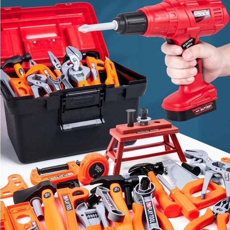 Children Toolbox Toy Boy Simulation Maintenance Electric Drill Platform Repair Baby Screw Assembly