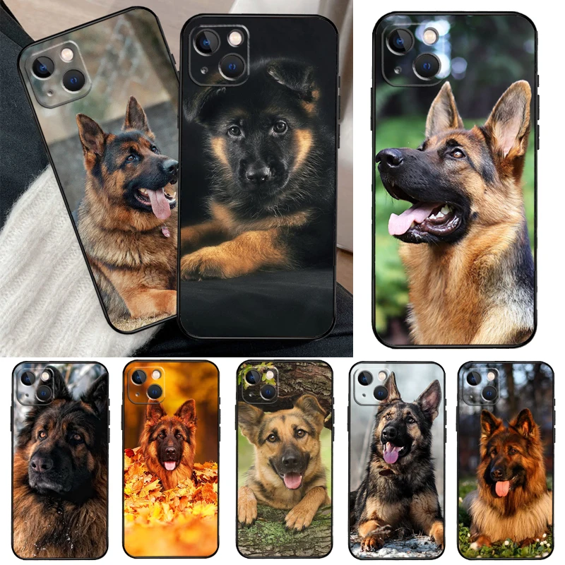 German Shepherd Dog Case For iPhone 16 15 14 Pro Max Plus 13 12 11 Pro Max Mini Phone Cover