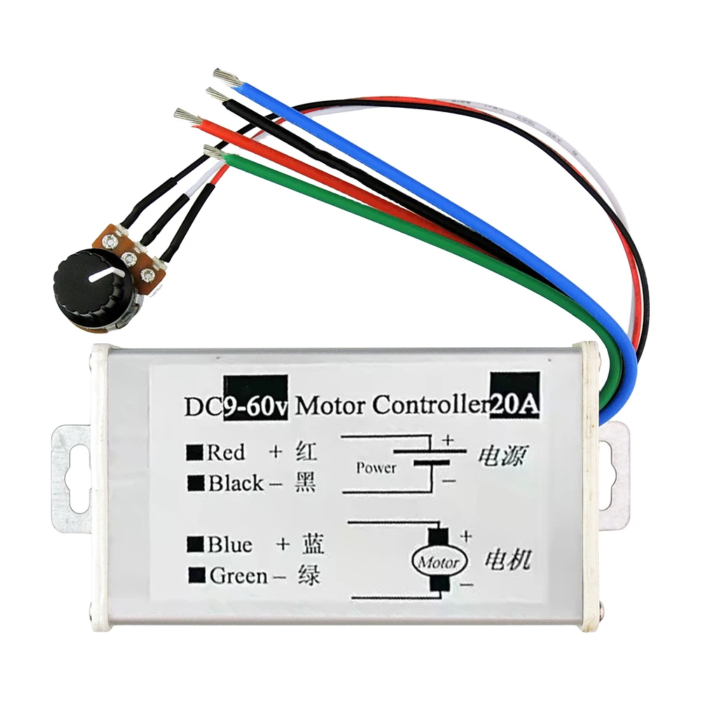 Stepless DC Motor Speed Controller DC 9-60V Motor Pulse Width Modulator Regulator PWM DC Motor Driver Speed Controller